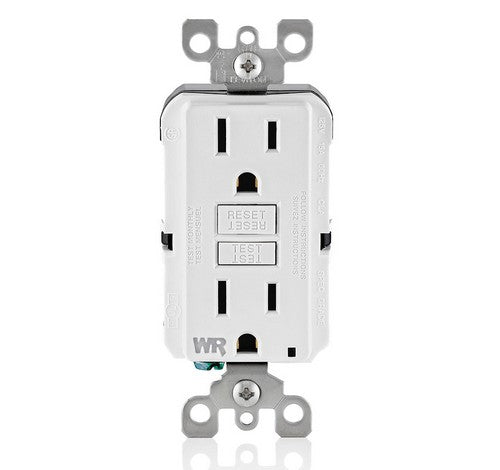 LEVITON GFWR1 Self-Test SmartlockPro Slim Weather-Resistant Receptacle with LED Indicator 15A / 125 VAC WH - BuyRite Electric