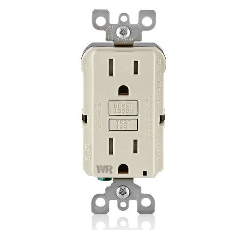 LEVITON GFWT1 Self-Test SmartlockPro Slim Weather-Resistant and Tamper-Resistant Receptacle with LED Indicator 15A / 125 VAC LA - BuyRite Electric