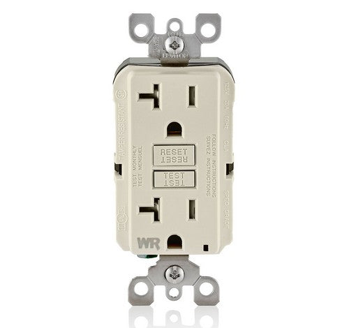 LEVITON GFWT2 Self-Test SmartlockPro Slim Weather-Resistant and Tamper-Resistant Receptacle with LED Indicator 20A / 125 VAC LA - BuyRite Electric