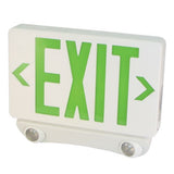 ELCO Lighting EE86HG LED Exit Sign and LED Emergency Light Combo Green Letters 120/277V