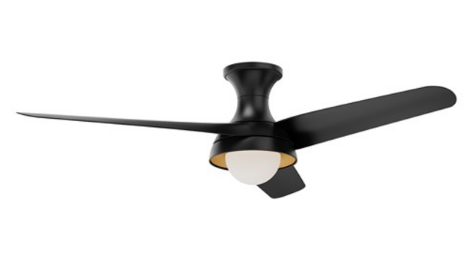 Alora Lighting HF522054MB Rubio 54 Inches Wide 3 Blade Ceiling Fan with Light Kit, Matte Black Finish