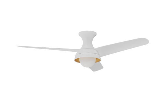 Alora Lighting HF522054WH Rubio 54 Inches Wide 3 Blade Ceiling Fan with Light Kit, White Finish