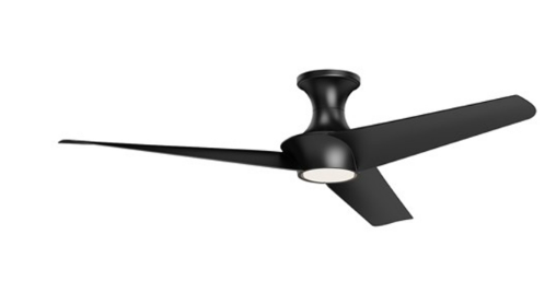 Alora Lighting HF523056MB Emiko 56 Inches Wide 3 Blade Ceiling Hugger Fan with Light Kit, Matte Black Finish