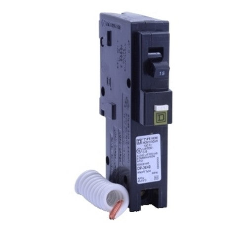 Square D HOM115CAFI Homeline™ One-Pole 15 Amp Combination Arc Fault Miniature Circuit Breaker-On Mount 10KA 120 Volt AC - BuyRite Electric