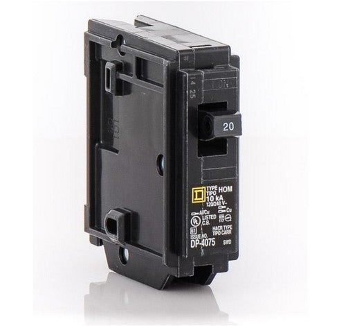 Square D HOM120 20 Amp Miniature Circuit Breakers 10KA 120 VAC - BuyRite Electric