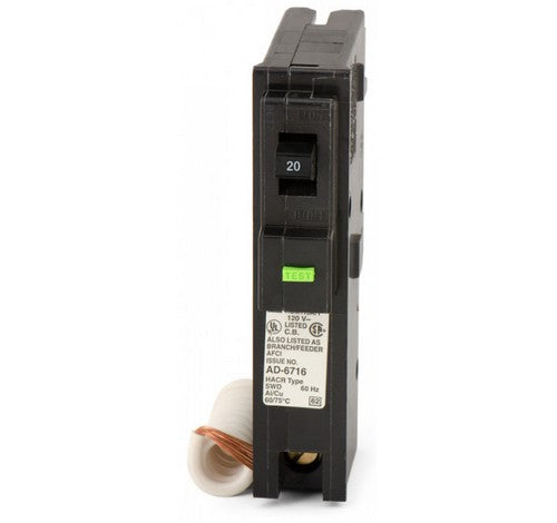 Square D HOM120AFI Homeline™ One-Pole 15 Amp Arc Fault Miniature Circuit Breaker Plug-On Mount 10KA 120 Volt AC - BuyRite Electric