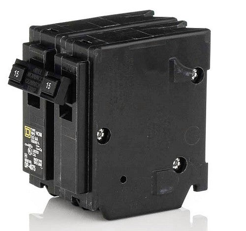 Square D HOM215 15 Amp Miniature Plug-On Circuit Breaker 10KA 120/240 VAC - BuyRite Electric