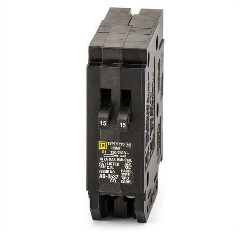 Square D HOMT3015 Homeline™ 15 Amp Tandem Plug-On Mount Circuit Breaker 10KA 120/240 VAC - BuyRite Electric