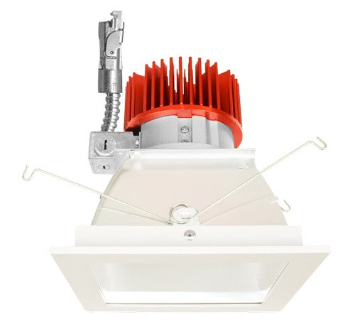 ELCO Lighting E440L0830H 4 Inch Square Reflector LED Light Engine Trims Haze with White Ring Finish 3000K 850 lm