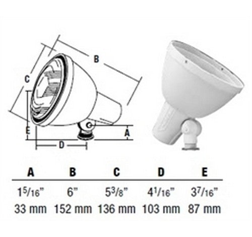 Hubbell Outdoor Lighting 103-71 150W PAR38 Bronze Finish Universal Aiming Bell Shape Landscape Lampholder- BuyRite Electric