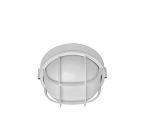 Hubbell Outdoor Lighting BRLU-04 15W White Finish Euroluxe Wall or Ceiling Mount Decorative Round LED Wallpack- BuyRite Electric