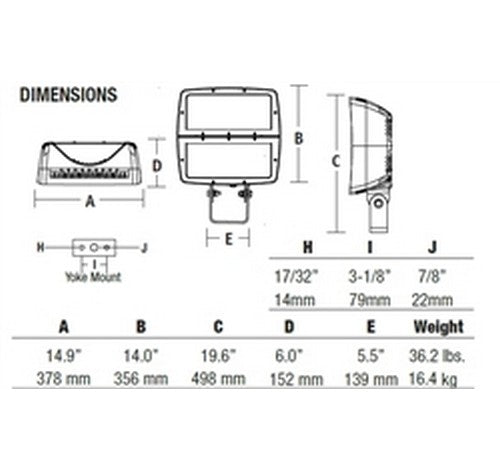Hubbell Outdoor Lighting FXL-190-Y 200W Bronze Finish LED Floodlight, 16358 Lumens - BuyRite Electric