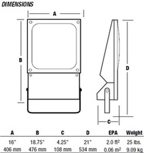 Hubbell Outdoor Lighting MLED-80LU-5K-W-BZ 179W Bronze Finish Magnuliter LED Floodlight,120-277V- BuyRite Electric