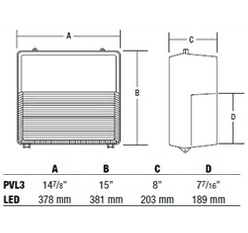 Bronze Finish, Perimaliter LED Wallpack, Polycarbonate Refractor,5000K, 30 LEDs, 5337 Lumens- BuyRite Electric