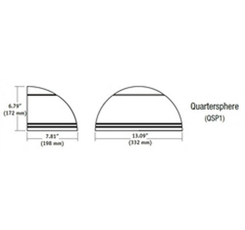 Hubbell Outdoor Lighting QSP1-12L-30-4K7-4-U-DB 30W  Dark Bronze Finish Outdoor Quartersphere LED Wallpack, 12 LEDs, 4000K, 70 CRI, Type IV Distribution,  2789 Lumens- BuyRite Electric