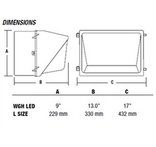 Hubbell Outdoor Lighting WGH-225L-4K-U-L 97W  Bronze Finish LED Glass Wallpack,  Type IV Distribution, 10151 Lumens, 4000K- BuyRite Electric