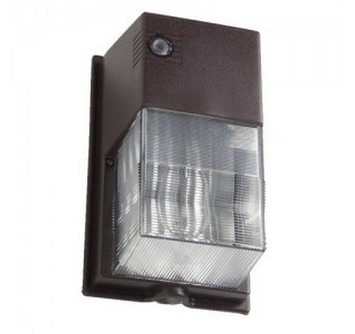 Hubbell Outdoor Lighting NRG-304B-PC 42W Perimeter CFL Refractor Wallpack, Vandalproof, Photocontrol, 0.3 Amps, Bronze Finish,120V - BuyRite Electric