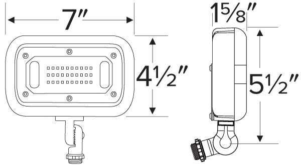 ELCO Lighting EFL30S40WFK Mini LED Floodlight 30W 4000K 3000 lm 120/277V Dark Finish | BuyRite Electric