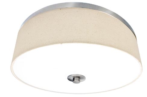 Westgate LCFF-15-MCT5-BN LED 15 Inch 25 Watt Multi-CCT Integrated Fabric Drum Brushed Nickel Finish