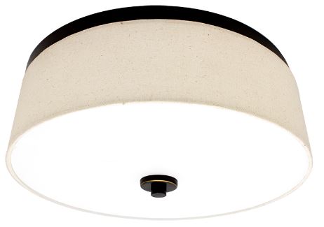 Westgate LCFF-18-MCT5-BR LED 18 Inch 35 Watt Multi-CCT Integrated Fabric Drum Bronze Finish