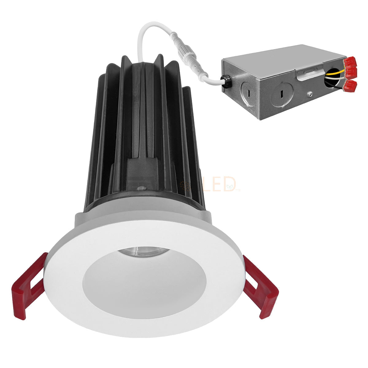 EnvisionLED LED-DLJBX-2-15W-40K-W/W-S LED 2 Inch 15W J-Box SnapTrim Canless Downlight 4000K White Finish