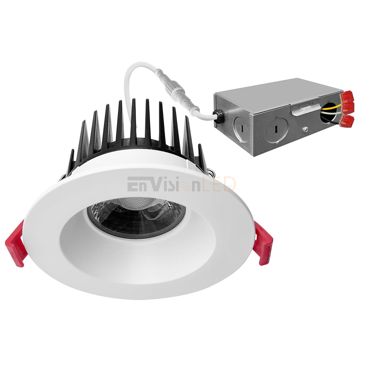 EnvisionLED LED-DLJBX-4RG-12W-3WD-WH-R LED 4 Inches Regressed Downlight 5CCT Selectable White Finish