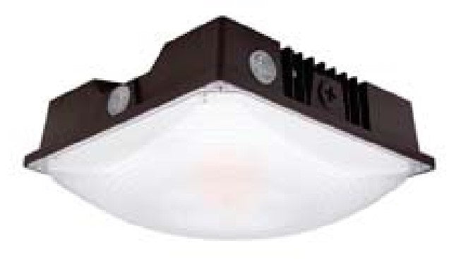 EnvisionLED LED-SCP-3P60-TRI-BZ-BMS Square Slim Canopy Light 3CCT & 3 Power Selectable Bronze Finish Bi-Level Motion Sensor