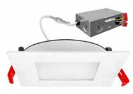EnvisionLED LED-SL-PNL-4SQ-3P12W-5CCT-WH 4 Inches EXT SnapTrim Square Downlight Watt 12W, Lumens 840lm, Color Temperature 5000K White Finish