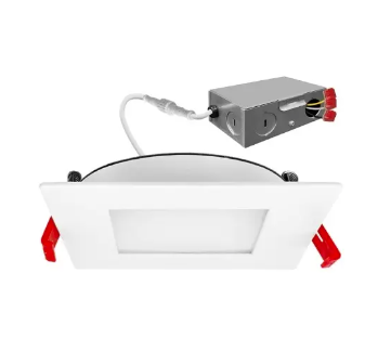 EnvisionLED LED-SL-PNL-6SQ-14W-TRI-0/10V 6" External J-Box SnapTrim Square Downlight, Multi-Color Temperature, White Finish