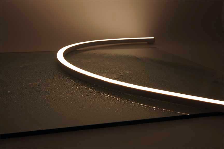 Core Lighting LNT20-HW36-IP67BF 1.5W IP67 Flexible LED Neon Series Power feed length 36 Ft. Bottom Feed