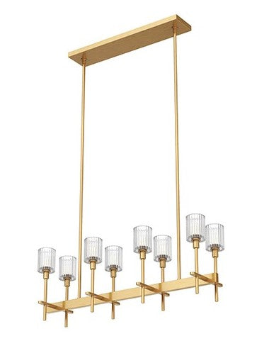Alora Lighting LP314308VBRC Salita LED Pendant Ceiling Light Vintage Brass and Ribbed Crystal