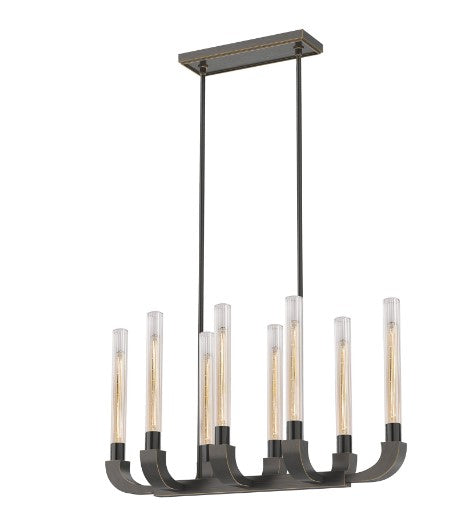 Alora Lighting LP316008UBCR LED Flute 8 Light 19 inch