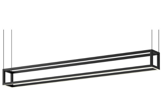 Kuzco Lighting LP45548-BK Plaza 48" Linear Pendant LED Ceiling Light, Black Finish