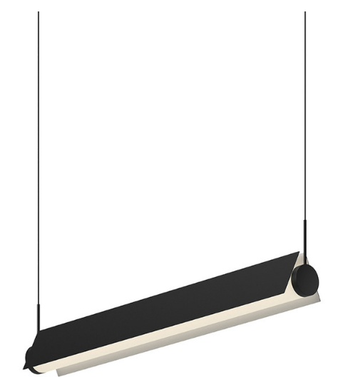 Kuzco Lighting LP73536-BK/WH 36" Phoenix linear chandelier LED Pendant Light, Black/White Finish