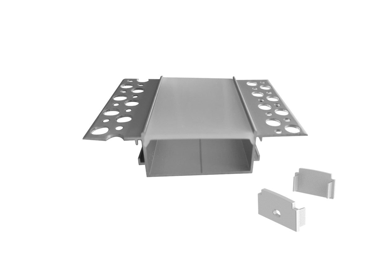 8ft. 12W/ft. 55*20 Aluminum Channel, Mud-In Recessed Mount, frosted Lens