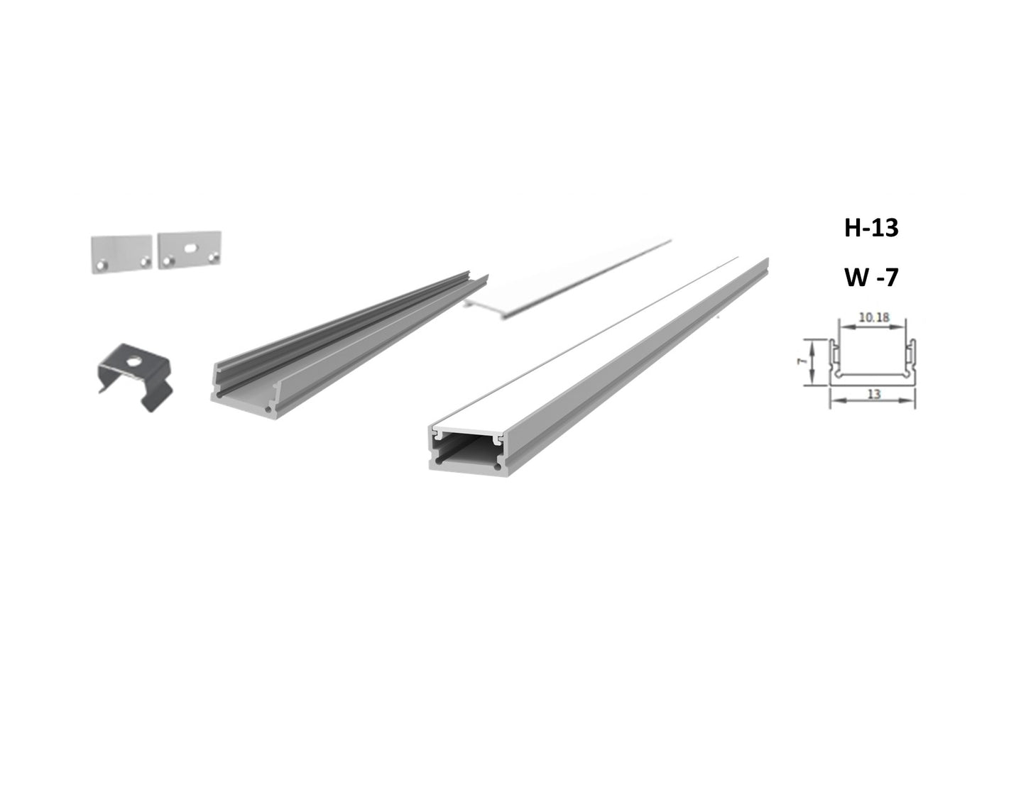 Lighting Spot 26 LS-S-1307 Aluminum Profile 10FT Surface Mount, Frosted Lens