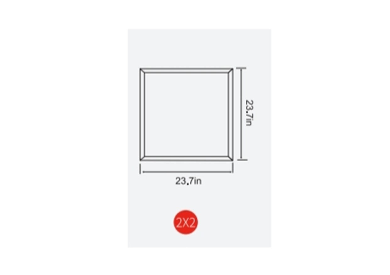 2X2 LED Flat panel with Emergency back up Battery 3CCT Selectable