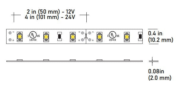 Core Lighting LSM15-40K-100FT-12V-HR95 1.5W Indoor Flexible LED Strip 4000K 100FT 12V