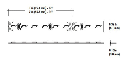 Core Lighting LSM30SE-27K-PF-24V 3.0W Side-Emitting Indoor LED Strip Color Temperature 2700K Voltage 24V