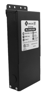 EMCOD ML100S24DC 100W LED Magnetic Driver Phase Dimmable 120V/12VDC, Black Powder Coated Steel Enclosure