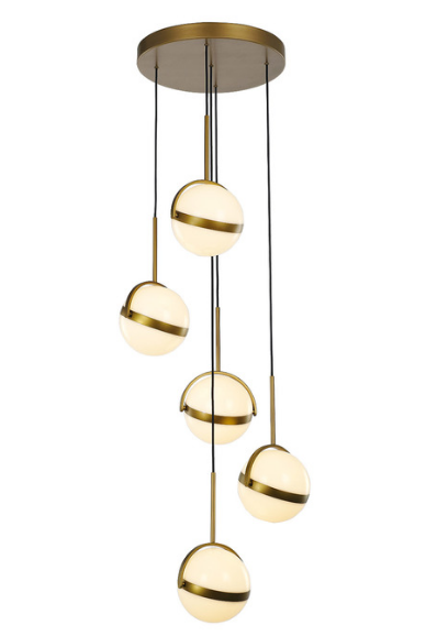 Alora Lighting MP301005BG Globo 17 Inches Linear Multi LED Pendant Ceiling Light, Brushed Gold Finish
