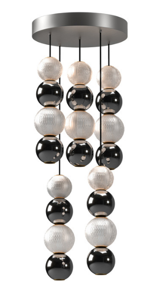Alora Lighting MP321805PN Onyx 15 Inches Linear Multi LED Pendant Ceiling Light, Polished Nickel Finish