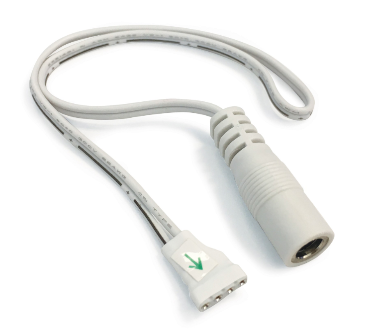 Nora Lighting NATL-509W 9 Inch 24V Power Line Interconnector Cable, White Finish