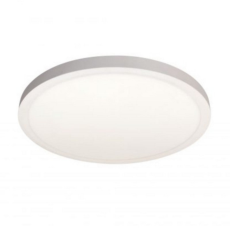Nora Lighting NELOCAC-16R940W 16 Inch ELO LED Surface Mount Luminaire, 2200lm / 20W, 4000K, 90+ CRI, 120V Triac/ELV or 277V Non-Dimming, White Finish