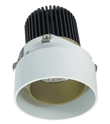 Nora Lighting NIO-2RTLA35QCHMPW 2 Inch Iolite LED Round Trimless Adjustable, 10-Degree Optic, 850lm / 12W, 3500K, Champagne Haze Adjustable / Matte Powder White Reflector
