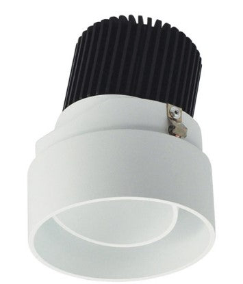 Nora Lighting NIO-2RTLA35QMPW 2 Inch Iolite LED Round Trimless Adjustable, 10-Degree Optic, 850lm / 12W, 3500K, Matte Powder White Adjustable / Matte Powder White Reflector