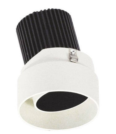 Nora Lighting NIO-2RTLA40QBW 2 Inch Iolite LED Round Trimless Adjustable, 10-Degree Optic, 850lm / 12W, 4000K, Black Adjustable / White Reflector