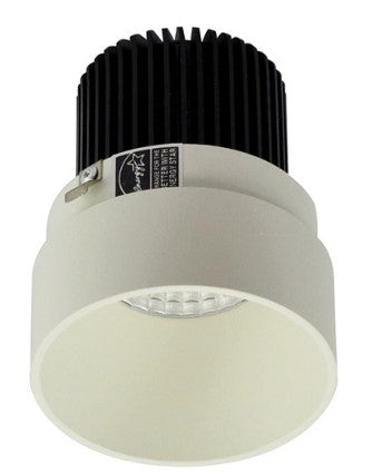 Nora Lighting NIO-2RTLNDC27QWW 2 Inch Iolite LED Round Trimless Downlight, 10-Degree Optic, 850lm / 12W, 2700K, White Finish