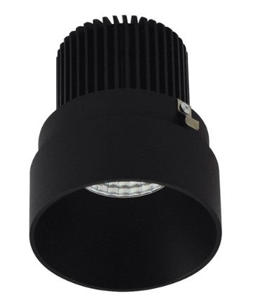 Nora Lighting NIO-2RTLNDC30QBB 2 Inch Iolite LED Round Trimless Downlight, 10-Degree Optic, 850lm / 12W, 3000K, Black Finish