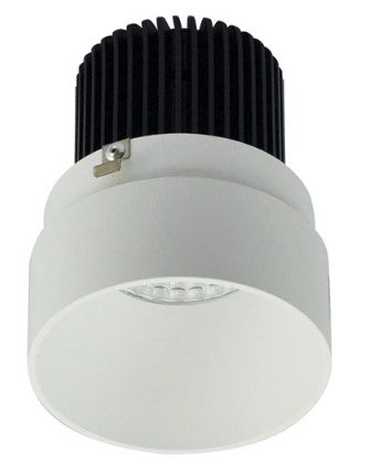 Nora Lighting NIO-2RTLNDC30QMPW 2 Inch Iolite LED Round Trimless Downlight, 10-Degree Optic, 850lm / 12W, 3000K, Matte Powder White Finish